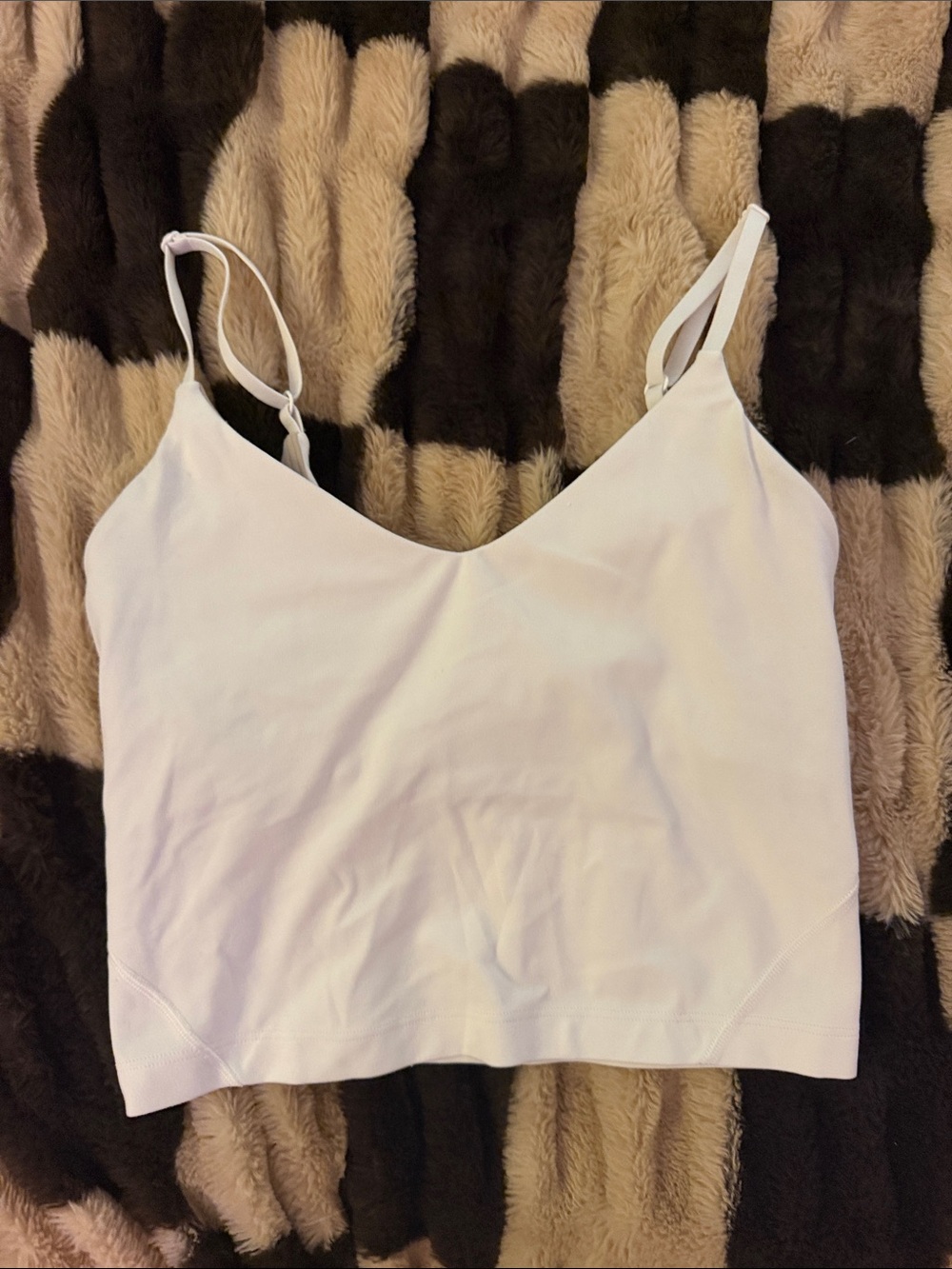 Lululemon White V-Neck Cropped Cami Tank Top align tank